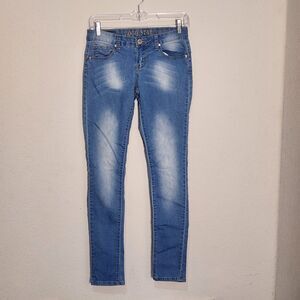 GOGO Star Skinny Jeans Womens Size 5 Blue Stretch Mid Rise Faded Denim Pants